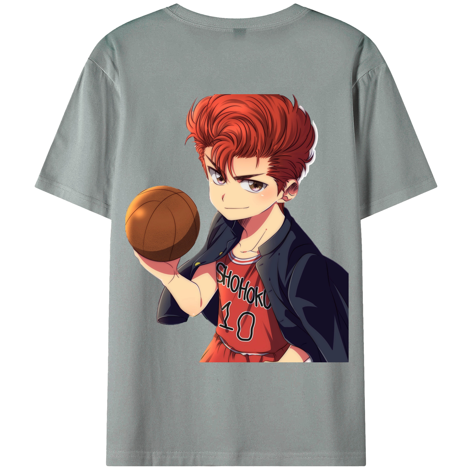（画像用） SLAM DUNK／スラムダンク 綿100％ メンズ半袖Tシャツ（バックプリント） 通気性